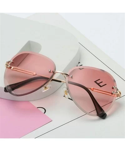 RimlSunglasses Women Sun Glasses Gradient Shades Cutting Lens FramelMetal Eyeglasses UV400 - Brown - C01984A9HQ0 $12.16 Goggle