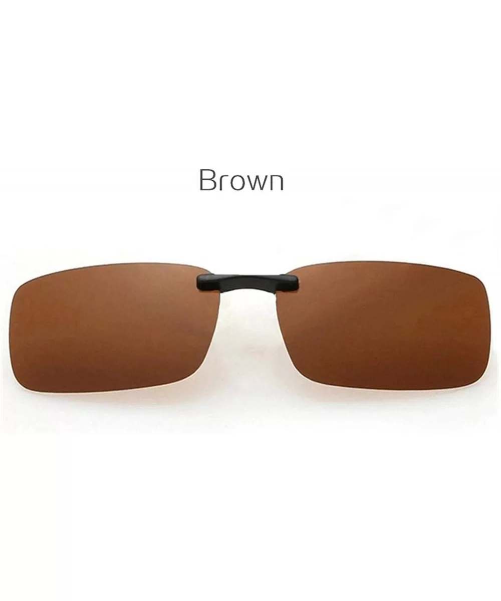 Square Polarized Sunglasses Man Clip Eyeglasses Men FramelNight Vision Goggles Flip Up Sunglass - Brown - CN197Y73U87 $20.21 ...