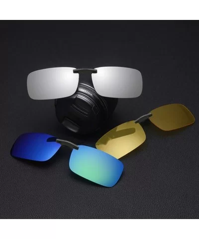 Square Polarized Sunglasses Man Clip Eyeglasses Men FramelNight Vision Goggles Flip Up Sunglass - Brown - CN197Y73U87 $20.21 ...