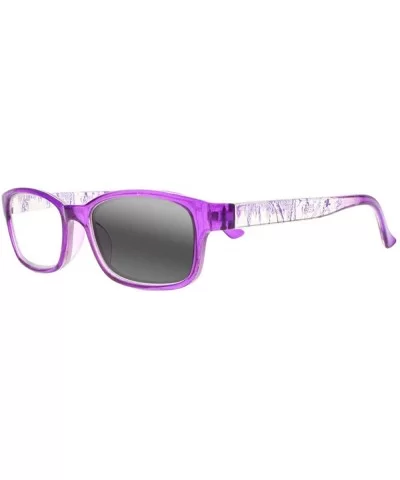 Men women Chinese Style Rectangle Photochromic Transition Reading Glasses +1.0~+4.0 - Purple - C418HZGUKLU $17.57 Rectangular