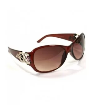 Celebrity Inspired Sunglasses For Women 3014 - Brown - CR11ETSU0IX $6.96 Shield