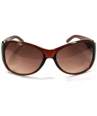 Celebrity Inspired Sunglasses For Women 3014 - Brown - CR11ETSU0IX $6.96 Shield