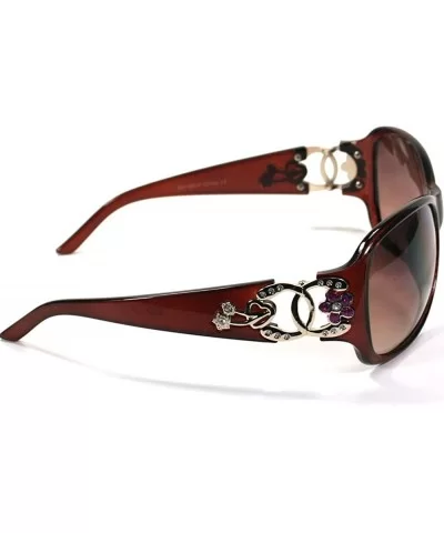 Celebrity Inspired Sunglasses For Women 3014 - Brown - CR11ETSU0IX $6.96 Shield