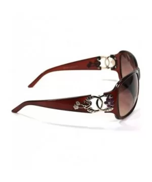 Celebrity Inspired Sunglasses For Women 3014 - Brown - CR11ETSU0IX $6.96 Shield