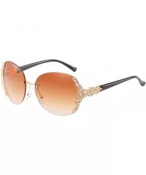 Special Womens Oversized Sunglasses Ladies Rimless for Driving Traveling - Brown - C818DMN78WL $13.14 Sport