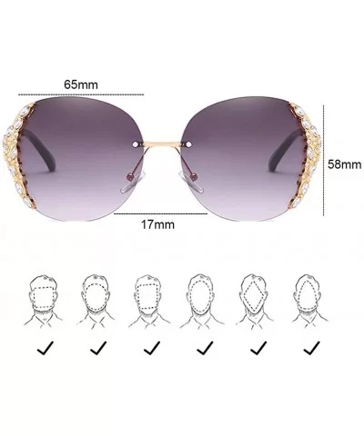 Special Womens Oversized Sunglasses Ladies Rimless for Driving Traveling - Brown - C818DMN78WL $13.14 Sport