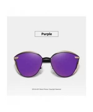 Mens Polarized Sunglasses Oval Alloy Frame for Driving UV400 Protection - Purple - CE18XZOCCYK $12.68 Sport