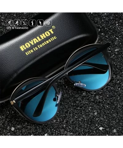 Mens Polarized Sunglasses Oval Alloy Frame for Driving UV400 Protection - Purple - CE18XZOCCYK $12.68 Sport