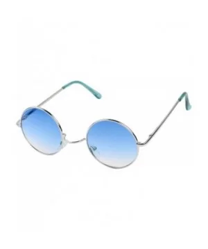 Retro John Lennon Style Sunglasses Round Colorful Tint Groovy Hippie Wire Shades - Blue - CW1868HLKU5 $10.69 Wrap