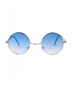 Retro John Lennon Style Sunglasses Round Colorful Tint Groovy Hippie Wire Shades - Blue - CW1868HLKU5 $10.69 Wrap