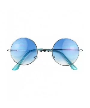 Retro John Lennon Style Sunglasses Round Colorful Tint Groovy Hippie Wire Shades - Blue - CW1868HLKU5 $10.69 Wrap