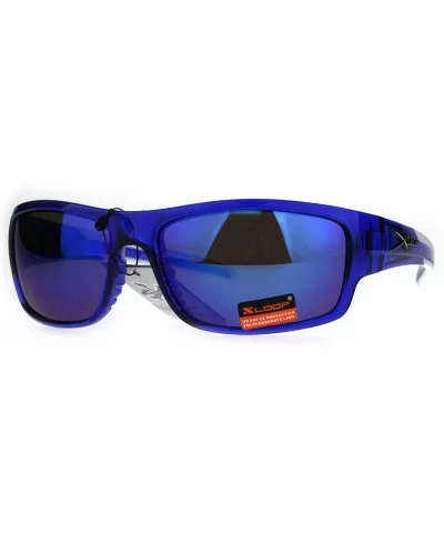 Xloop Sport Warp Plastic Mens Rectangular Sunglasses - Blue - C7189C6XZD8 $6.02 Sport