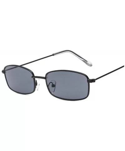 Small Rectangle Sunglasses Women Men Retro Sun Glasses Luxury Er Vintage Metal Eyewear UV400 Party - Black - CJ198AHX88N $21....