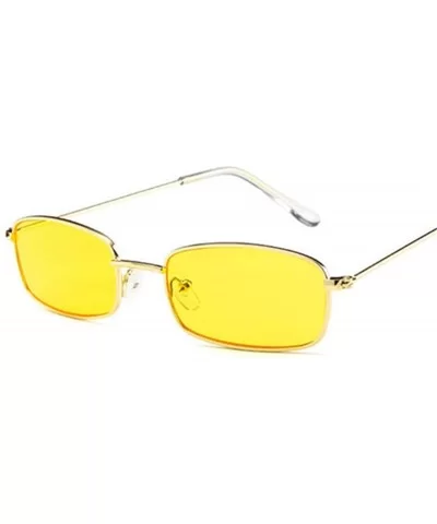 Small Rectangle Sunglasses Women Men Retro Sun Glasses Luxury Er Vintage Metal Eyewear UV400 Party - Black - CJ198AHX88N $21....