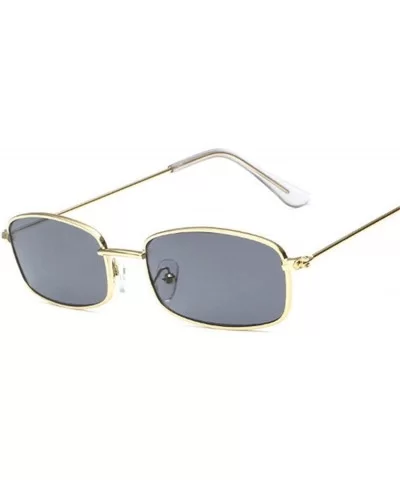 Small Rectangle Sunglasses Women Men Retro Sun Glasses Luxury Er Vintage Metal Eyewear UV400 Party - Black - CJ198AHX88N $21....