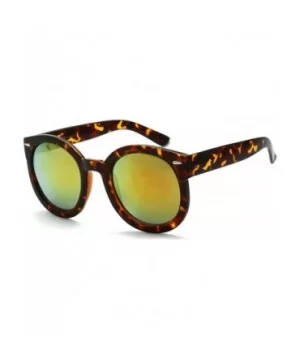 Urban Fashion 70s Thick Frame Reflective Lens Round Sunglasses - Multi-color - C118YN2Z7WR $5.41 Round