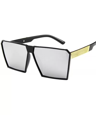 Women Man Oversized Square Sunglasses Vintage Retro Sun Glasses UV 400 Protection Sunglasses - A - CE196EARO5U $6.96 Square