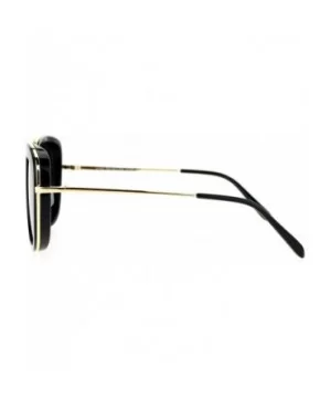 Womens Mirrored Mirror Lens Metal Core Brow Trim Butterfly Sunglasses - Black Purple - CH12FLPI8E5 $10.55 Butterfly