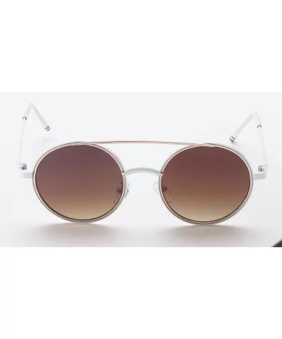 Round Retro Fashion Sunglasses - White-gold - CC18G2WIEH4 $13.97 Round