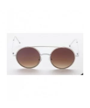 Round Retro Fashion Sunglasses - White-gold - CC18G2WIEH4 $13.97 Round