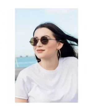 Round Retro Fashion Sunglasses - White-gold - CC18G2WIEH4 $13.97 Round