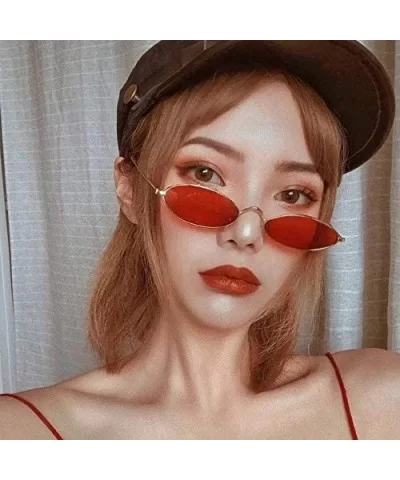 Classic Small Round Sunglasses Trendy Design Style Sunglasses Metal Frame Resin Lens Vintage Sunglasses - Unisex - CG199Y3OIT...