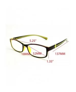 Double Injection Lightweight Reading Glasses Free Case - Black Yellow 2 Tone - CF12N43FOYJ $22.14 Rectangular