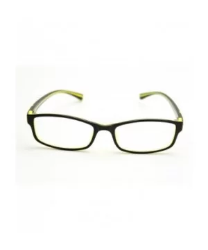 Double Injection Lightweight Reading Glasses Free Case - Black Yellow 2 Tone - CF12N43FOYJ $22.14 Rectangular