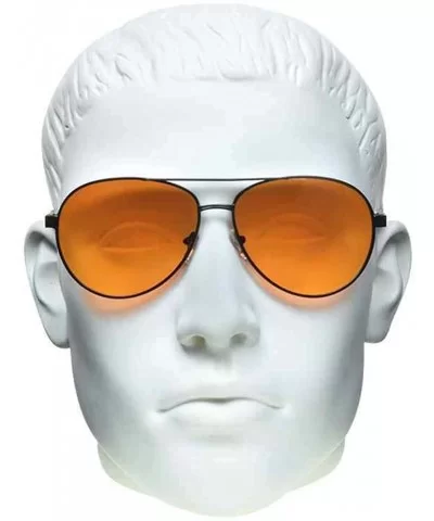 Blue Light Blocker Glasses Sleep Better Computer Screen Orange Amber - Chipper / Black - CK197WT82T2 $15.41 Wrap