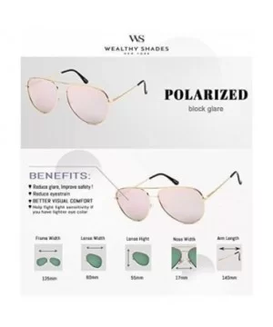 WealthyShades- Aviator sunglasses Mirrored flat lens - Oversized- Polarized For Women and Men UV400 - CY1807YM92W $9.63 Sport