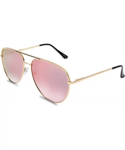 WealthyShades- Aviator sunglasses Mirrored flat lens - Oversized- Polarized For Women and Men UV400 - CY1807YM92W $9.63 Sport