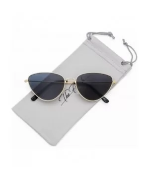 Vintage Narrow Cat Eye Tinted Lens Sunglasses for Women Gift Box - 5-gold - CY18C6AGEK6 $9.14 Cat Eye