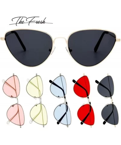 Vintage Narrow Cat Eye Tinted Lens Sunglasses for Women Gift Box - 5-gold - CY18C6AGEK6 $9.14 Cat Eye