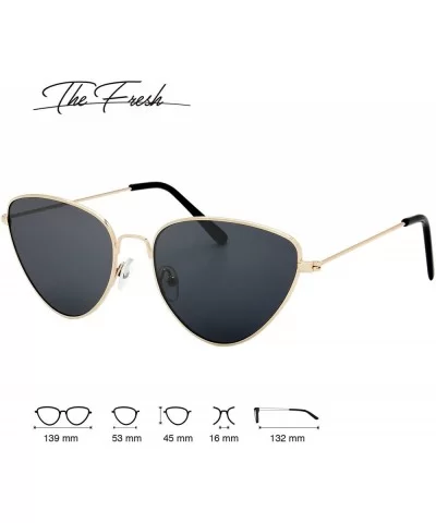 Vintage Narrow Cat Eye Tinted Lens Sunglasses for Women Gift Box - 5-gold - CY18C6AGEK6 $9.14 Cat Eye