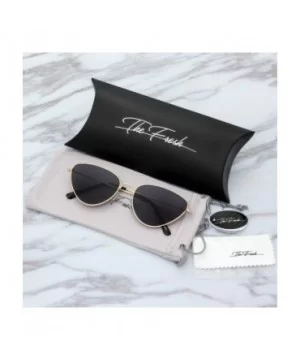 Vintage Narrow Cat Eye Tinted Lens Sunglasses for Women Gift Box - 5-gold - CY18C6AGEK6 $9.14 Cat Eye