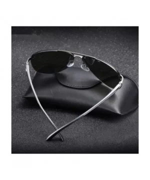 RimlPilot Polarized Sunglasses Men Aluminum Magnesium Sun Glasses Women Driving Shades - Gun Blue - CF197Y7KT7T $16.97 Round