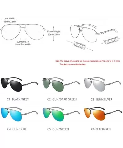 RimlPilot Polarized Sunglasses Men Aluminum Magnesium Sun Glasses Women Driving Shades - Gun Blue - CF197Y7KT7T $16.97 Round