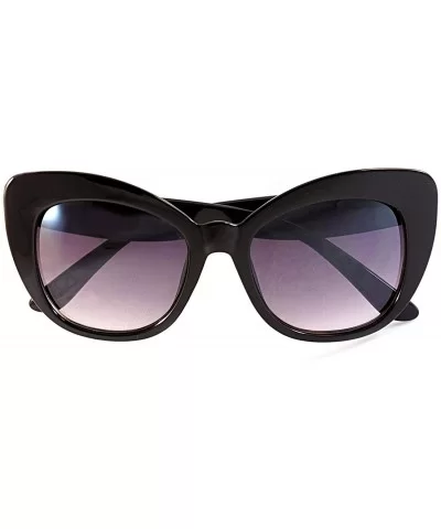 Women's Retro Oversize Cat-Eye Sunglasses A015 - Tortoise/ Brown Gradient - CE184A0QU2M $6.74 Square