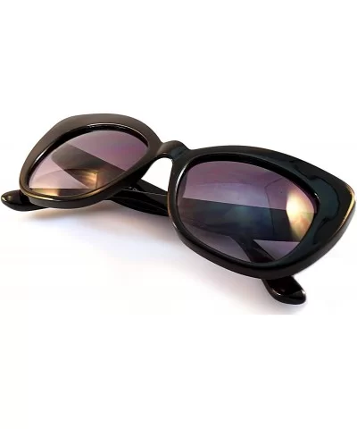 Women's Retro Oversize Cat-Eye Sunglasses A015 - Tortoise/ Brown Gradient - CE184A0QU2M $6.74 Square