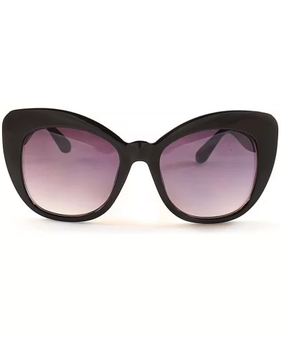 Women's Retro Oversize Cat-Eye Sunglasses A015 - Tortoise/ Brown Gradient - CE184A0QU2M $6.74 Square