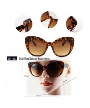 Women's Retro Oversize Cat-Eye Sunglasses A015 - Tortoise/ Brown Gradient - CE184A0QU2M $6.74 Square