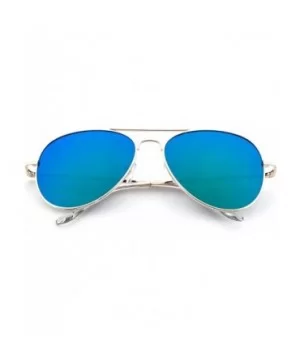 Pure Flat Flash Lens Aviator Sunglasses UV400 - Green - C112E3FUEOL $7.47 Aviator