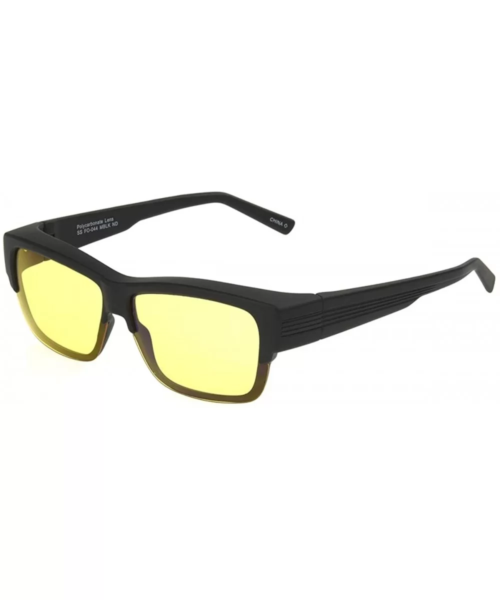 Solar Shield-ridgeway Rectangular Fits Over Sunglasses - Black/Night Driving Lens - CY196GUDQR0 $16.07 Shield