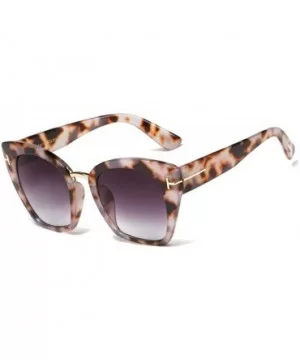 UV400 Retro 60s Squared Butterfly Large Cat Eye Sunglasses for Women Bold Temple - Pink Tortoise - CA199CMZ72N $14.37 Rectang...