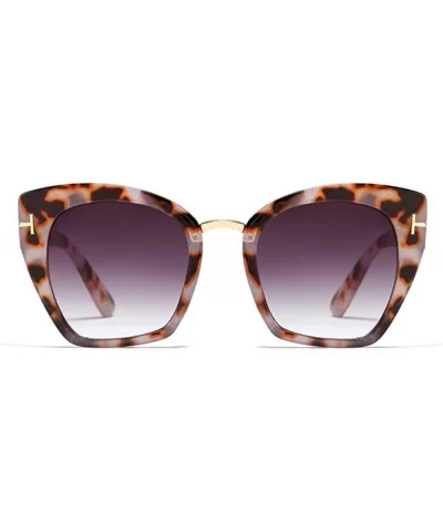 UV400 Retro 60s Squared Butterfly Large Cat Eye Sunglasses for Women Bold Temple - Pink Tortoise - CA199CMZ72N $14.37 Rectang...