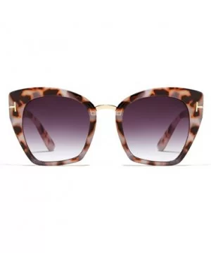 UV400 Retro 60s Squared Butterfly Large Cat Eye Sunglasses for Women Bold Temple - Pink Tortoise - CA199CMZ72N $14.37 Rectang...