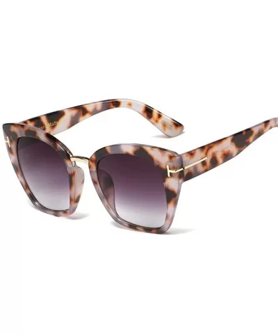 UV400 Retro 60s Squared Butterfly Large Cat Eye Sunglasses for Women Bold Temple - Pink Tortoise - CA199CMZ72N $14.37 Rectang...