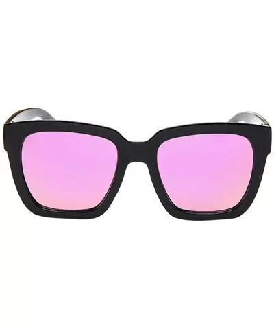 Polarized Classic Style Sunglasses with Mirror Lens Vintage Retro Goggle Sunglasses - Pink - CE18N88L6K4 $4.50 Goggle