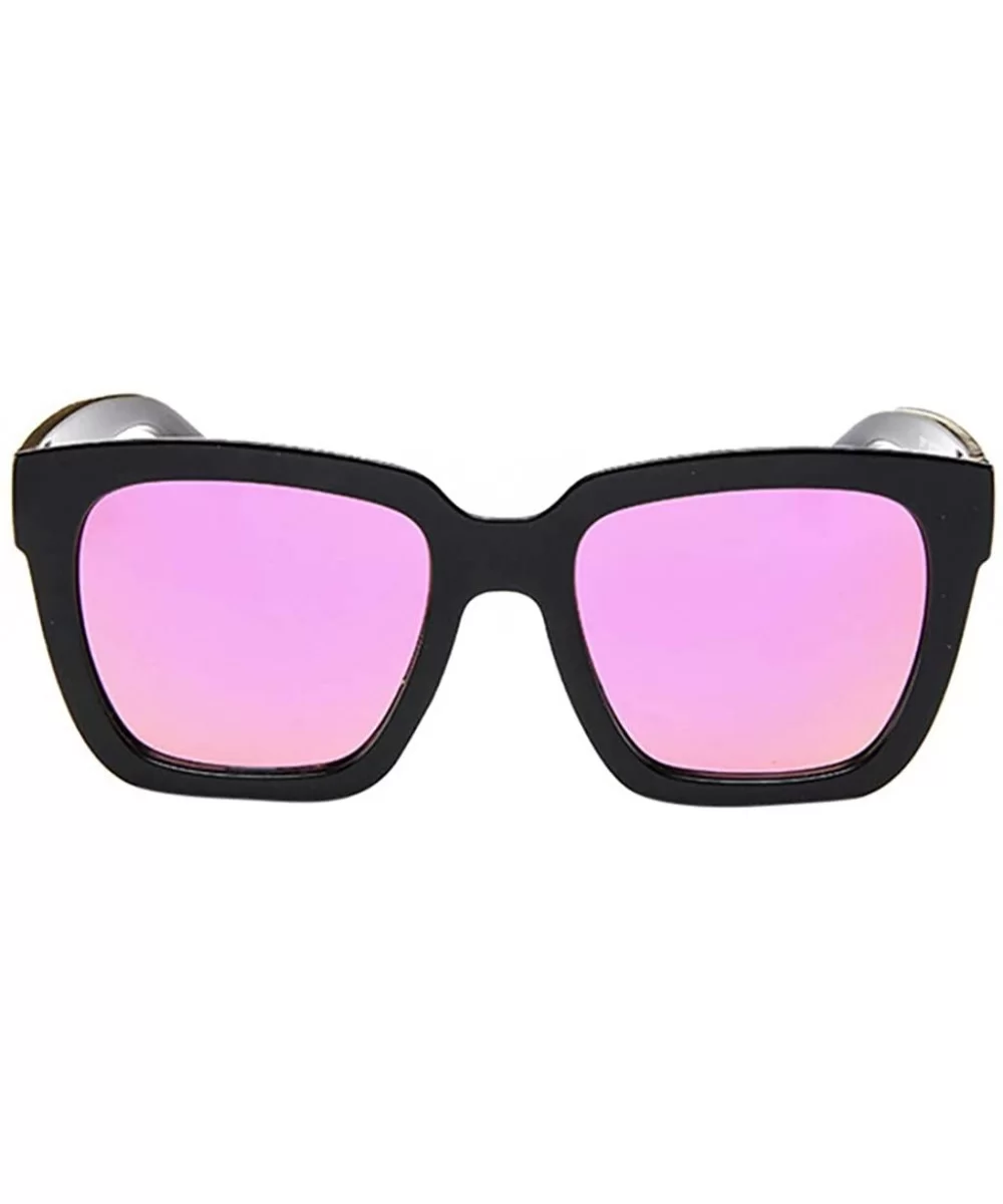 Polarized Classic Style Sunglasses with Mirror Lens Vintage Retro Goggle Sunglasses - Pink - CE18N88L6K4 $4.50 Goggle