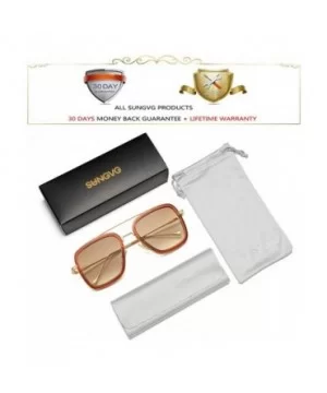 Tony Stark Sunglasses for Men Women Square Metal Frame - Iron Man and Spider-Man Vintage Sun Glasses - C21948SNSY7 $8.45 Square